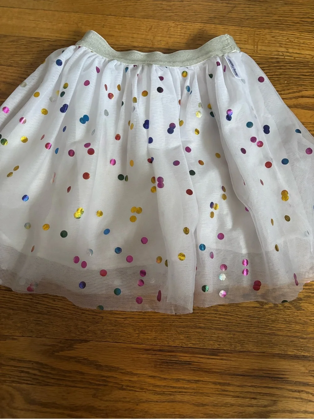 Sparkle Dot White Tulle Skirt for Girls